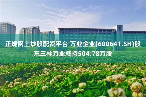 正规网上炒股配资平台 万业企业(600641.SH)股东三林万业减持504.78万股