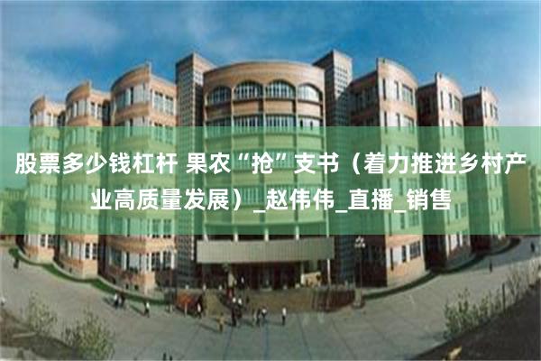 股票多少钱杠杆 果农“抢”支书(着力推进乡村产业高质量发展)_赵伟伟_直播_销售